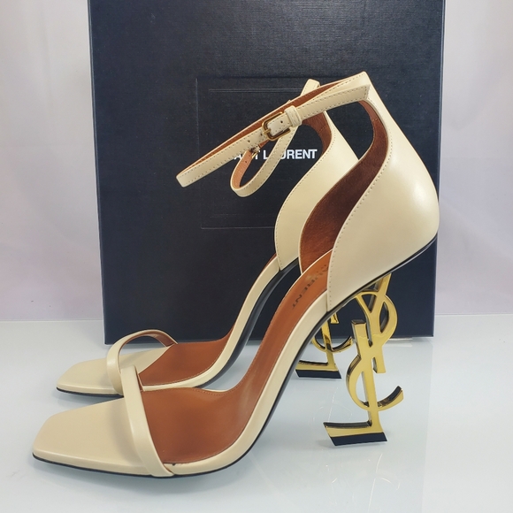 NWT$1,500 Saint Laurent YSL Opyum 110mm Logo High Heels Leather Sandal Sz 8.5 - Picture 10 of 16